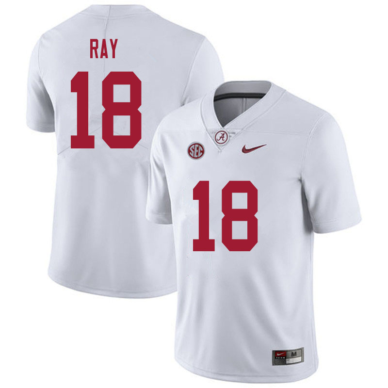 Alabama Crimson Tide Men's LaBryan Ray #18 White NCAA Nike Authentic Stitched 2020 College Football Jersey GK16H46XG